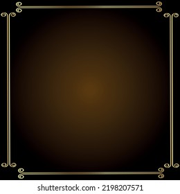 brauner Farbverlauf-abstrakter Hintergrund mit goldener Grenze 