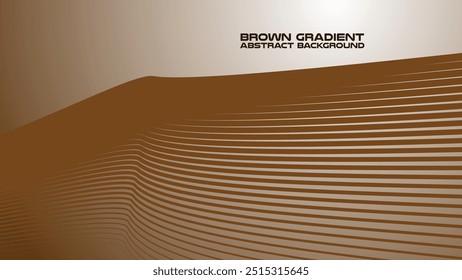 Gradiente marrón con fondo abstracto de línea curva para fondo o presentación