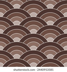 Brown gradient Japanese wave pattern background. Japanese seamless pattern vector. Waves background illustration. for clothing, wrapping paper, backdrop, background, gift card.