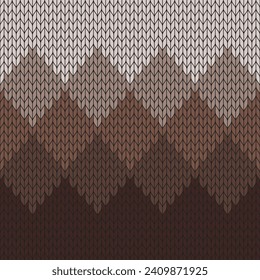 Brown gradient knitted pattern. knitted vector pattern. Seamless gradient pattern for clothing, wrapping paper, backdrop, background, gift card.