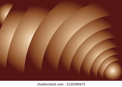 Brown gradient luxury overlap curve circle background. Vector illustration. 