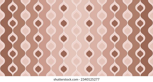 Rayas onduladas de gradiente marrón. Ondas verticales, vector sin costura. Diseño para textiles, almohadas, ropa, fondo, envoltura, cuadernos.