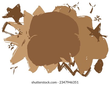 Brown graffiti speech bubble. Abstract modern Messaging sign street art decoration, Discussion icon performed in urban painting style.