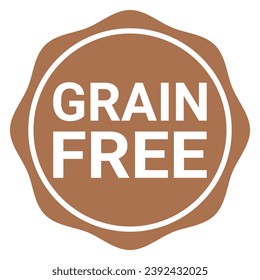 Brown Grain Free isolated rubber stamp sticker vector illustration