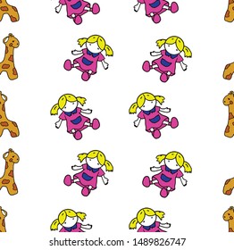 brown graph and little girl doll