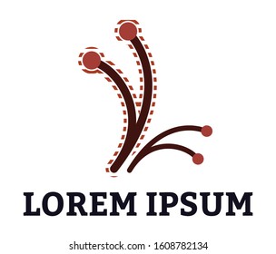 brown grass vector logo design