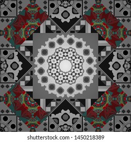 Brown, gray and blue background texture. Endless abstract seamless pattern. Vector illustration.