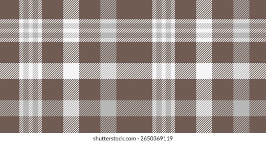 Padrão de xadrez marrom e cinza, design sem costura tartan xadrez com tons neutros, ideal para têxteis, moda minimalista, interiores modernos e papel de parede