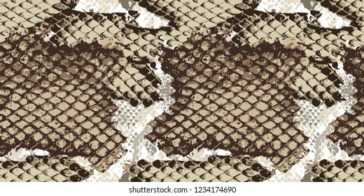 Brown gray snake skin seamless pattern