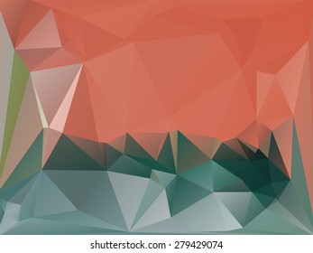 Brown and green abstract geometric rumpled triangular low poly style vector illustration graphic background