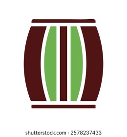 A brown and green barrel vector graphic design