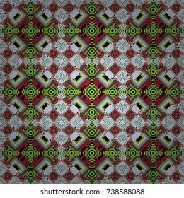Brown, green and blue abstract background painted geometry shine and layer element seamless pattern. Vector illustration.