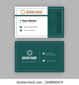 brown and green business card 