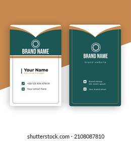 brown and green business card 