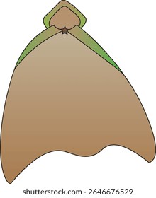 Brown and Green Cape Cloak Vector