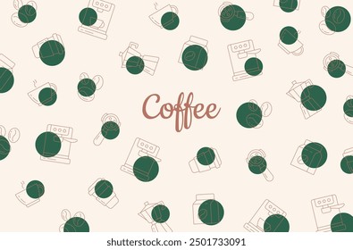 Brown and green coffee background.