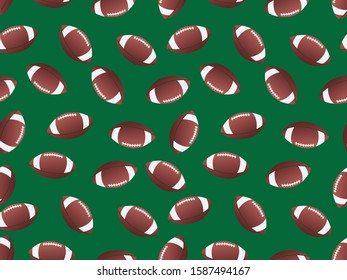 Brown Green Football Balls Pattern