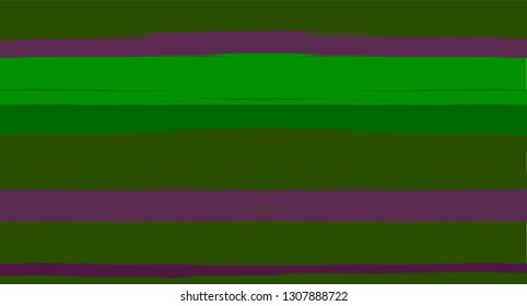 Brown, Green, Gray Sailor Stripes Painted Vector Seamless Summer Pattern. Simple Textured Horizontal Modern Lines, Paint Brush Male Fabric Design. Vector Watercolor Seamless Stripes Track Background