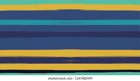 Brown, Green, Gray Vector Seamless Summer Pattern Funky Sailor Stripes. Simple Textured Horizontal Modern Lines, Paintbrush Male Fabric Design. Vector Watercolor Seamless Stripes Cute Background