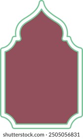 Brown and Green Islamic Frame Vector Illustration with Elegant Design