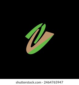 Braune und grüne Linien vor dem Hintergrund