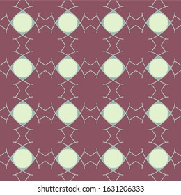 brown green mandala seamless pattern vintage floral interior flat design background vector illustration