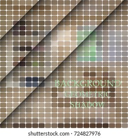 Brown green mosaic background, creative design templates. Diagonal shadow, separator.