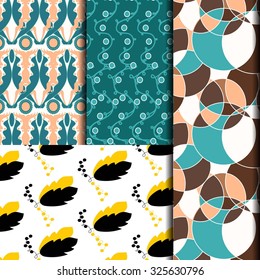 Brown and green patterned retro For wallpaper, pattern fills, web page background, surface textures. Set geometry