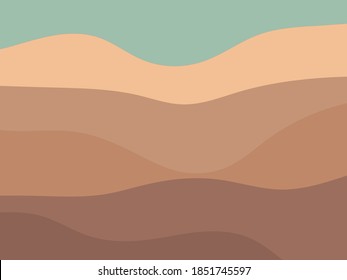 Brown and green  soil layers.