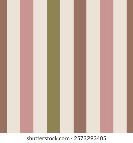 Brown and Green Striped Seamless pattern. Geometric Background in Earthy Tones.