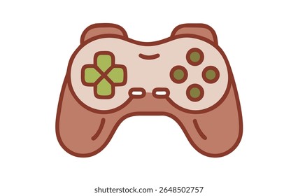 brown and green video game controller icon 