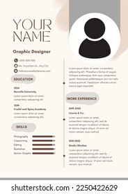 Brown Grey Aesthetic Minimalist Graphic Designer Resume