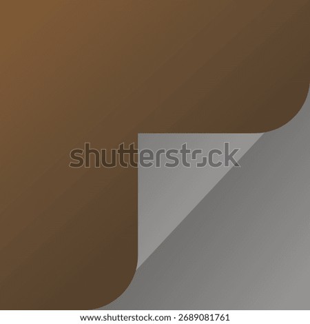 Brown and Grey Corner Folded Paper Effect with Gradient Background page turn