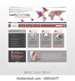 Brown, grey elegant website template 