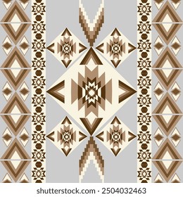 Brown and grey geometric patterns that are traditional, ethnic, Navajo, or Native American Indian. designs for clothing, curtains, carpets, sarongs, Hmong, and fabric edges.