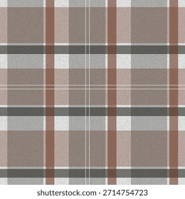 Patrón de tartán gris marrón y cuadros. Diseño de Vector