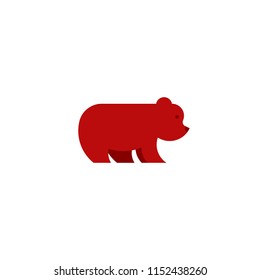 Brown grizzly bear logo icon animal clean simple rounded symbol