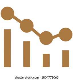 Brown Growing Graph Icon in trendy flat style isolated.