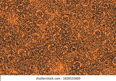 Brown grunge background. Seamless abstract texture. A chaotic repeating pattern. Pop art handmade art