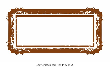 Brown grunge frame, rectangle grunge on white background for your presentaion or design background 