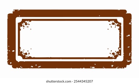 Brown grunge frame, rectangle grunge on white background for your presentaion or design background 