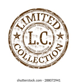 Brown grunge rubber stamp with the text limited collection written inside the stamp