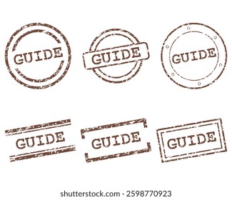 Brown guide stamps on white