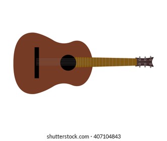 brown guitar on a white background with interesting desig