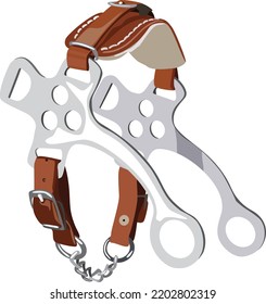 Brown hackamore for a horse. Vector illustration