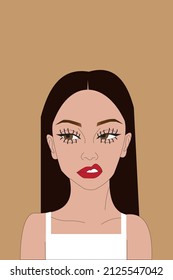 Brown hair girl vector based
