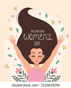 brown hair woman of womens day