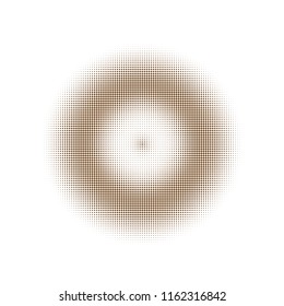 Brown halftone circles, dots pattern, vector, grunge. Comic texture background. Monochrome half-tone. Circle halftone Dots, White and brown geometric gradient for pop art designs.
