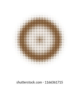 Brown halftone circles, dots pattern, vector, grunge. Comic texture background. Monochrome half-tone. Circle halftone Dots, White and brown geometric gradient for pop art designs.