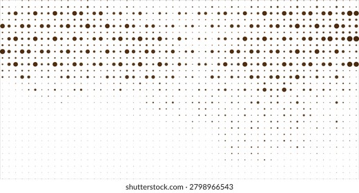 Brown halftone dot gradient background featuring a vintage retro pattern and subtle texture. Minimal abstract design with fading dots creates depth and visual rhythm for print, web, or packaging projects.